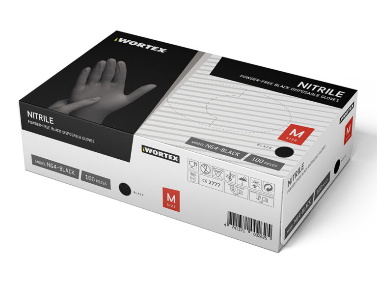 WORTEX mustad nitriilkindad puudrita 100tk, XL